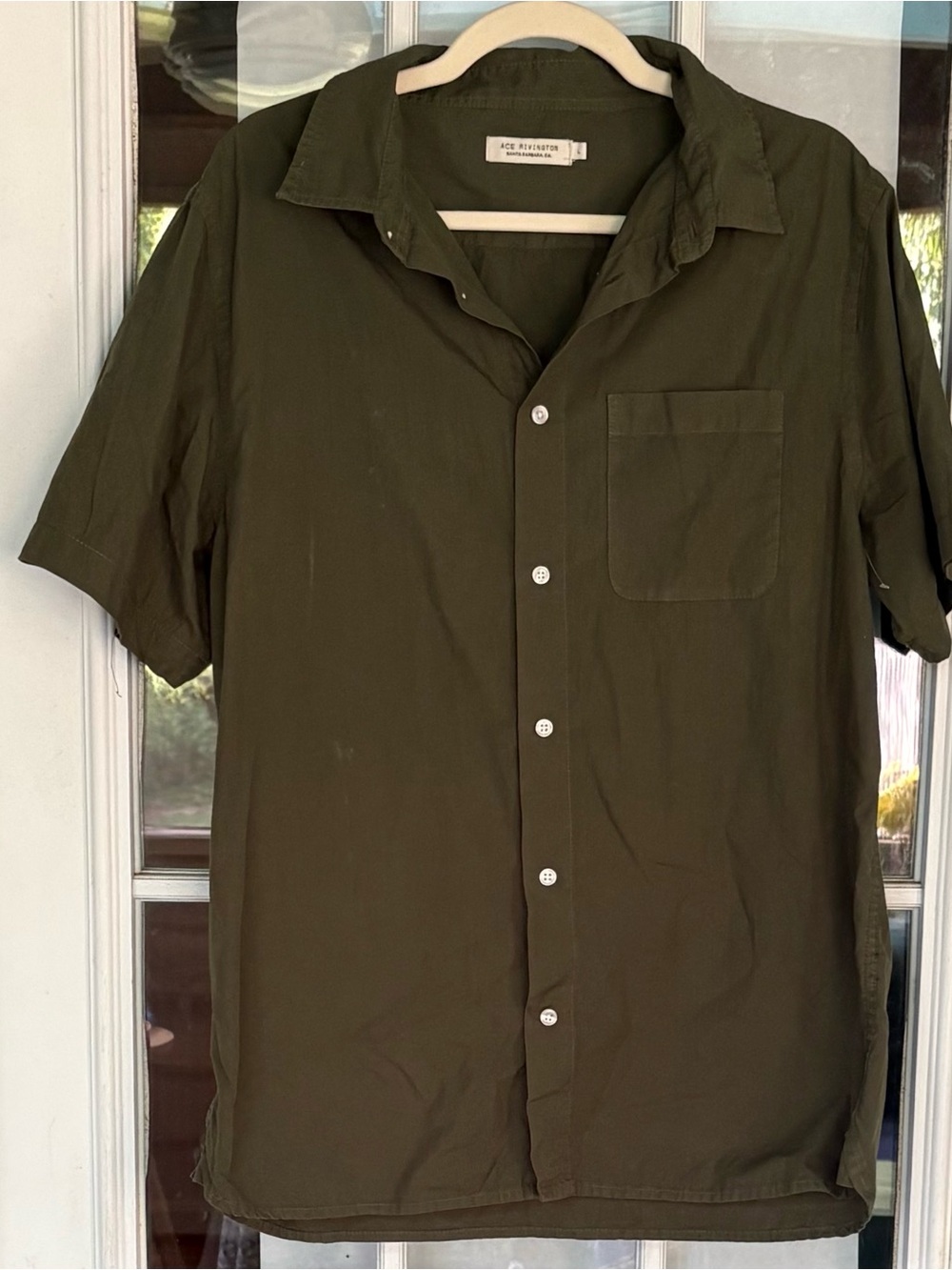 Ace Rivington Santa Barbara Short Sleeve Poplin Shirt. Large.